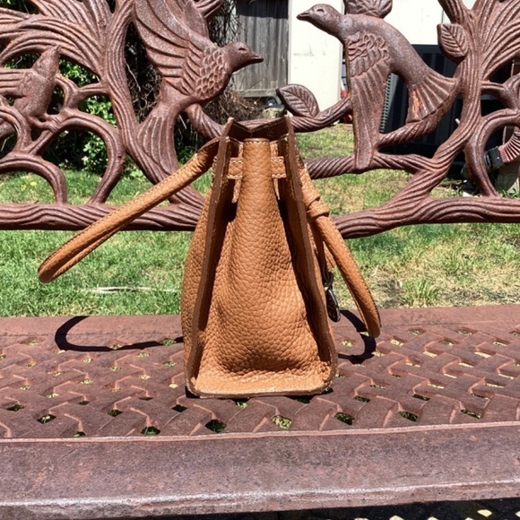 Dooney & Bourke Brown Pebble Leather Double Handle Satchel - Picture 2 of 9